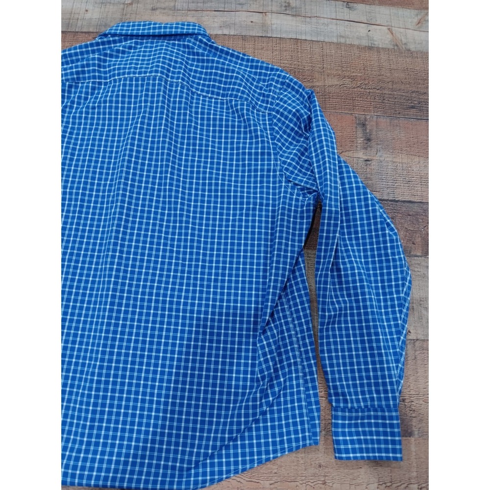 Men's Untuckit XL Blue Plaid Long Sleeve Button up 2487 - Picture 9 of 11